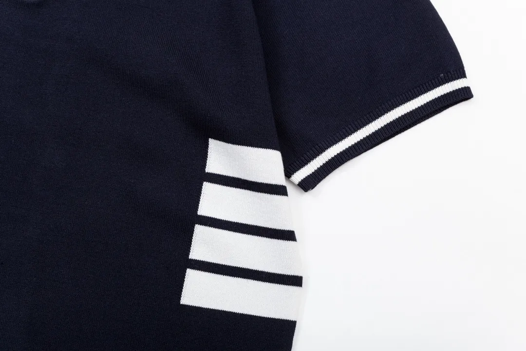 Thom Browne ➡️ POLO ， Retro Same Style Polo Versatile : Size：M-3XL